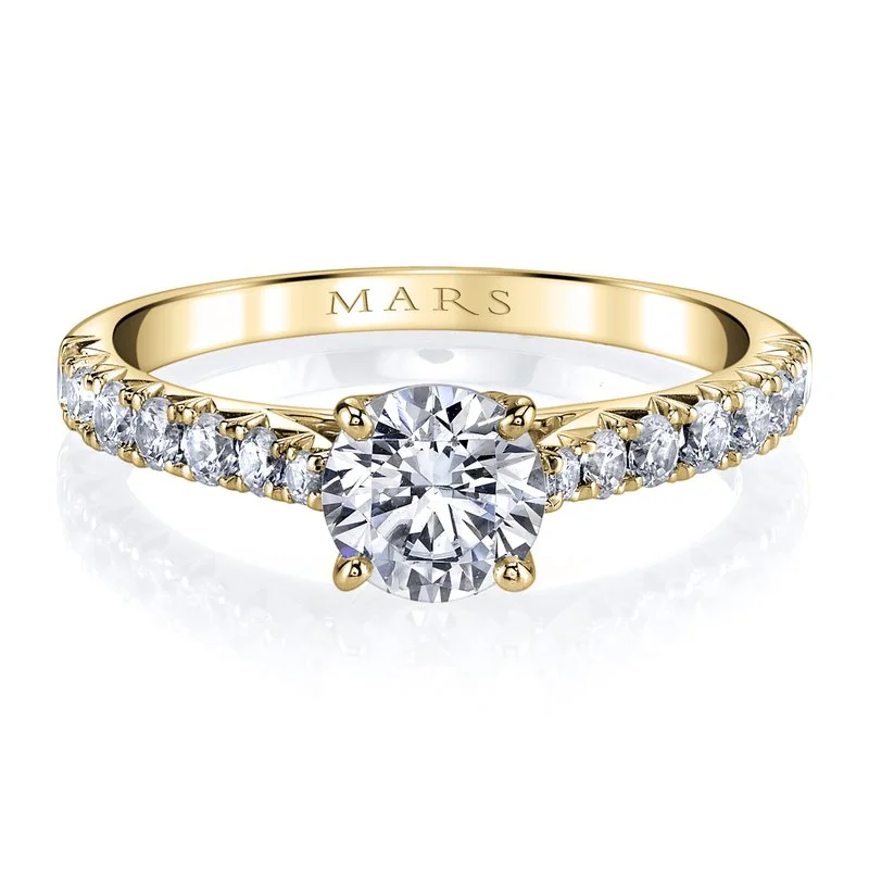 Rings For Crowd Events-Solitaire Ring Setting With Diamond Band