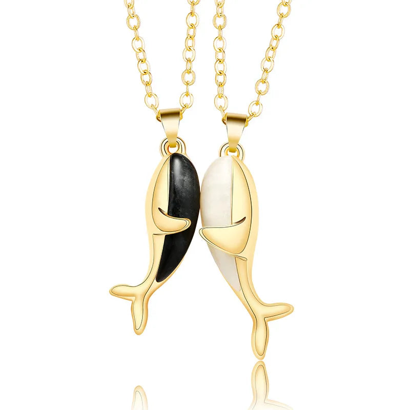 Necklaces With Satin Look-Elegant Streetwear Whale Alloy Plating Valentine'S Day Women'S Pendant Necklace