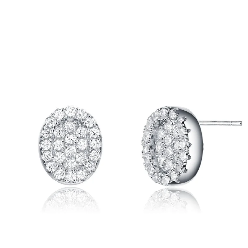 Earrings For Summer Fun-La Roche Pave Oval Stud Earrings