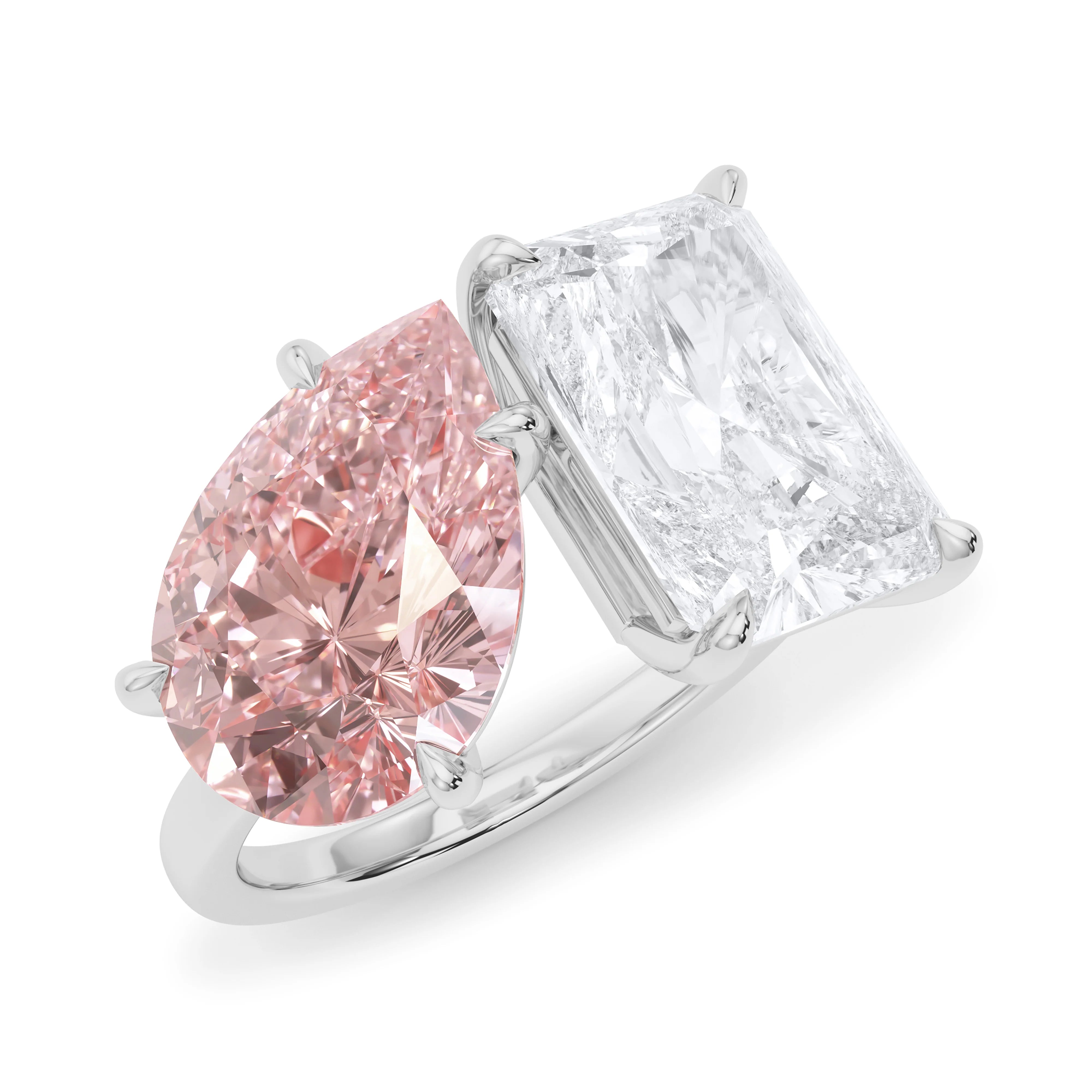 Rings Touch Guide-Toi & Moi Pink & White Lab Grown Diamond Ring