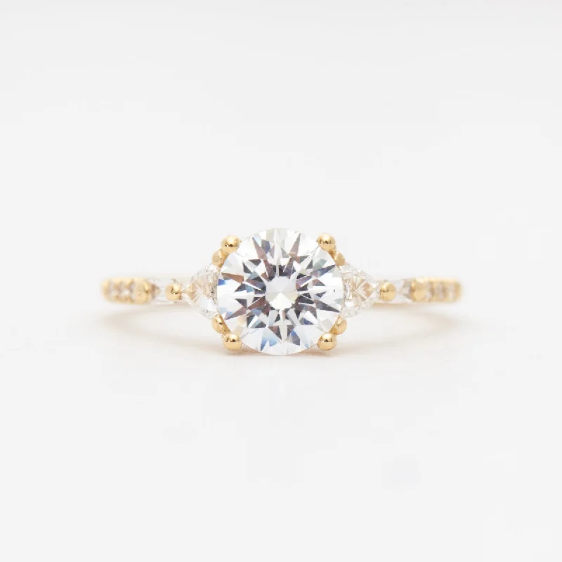 Rings For Curly Looks-Diamond Trillion Baguette Equilibrium Ring