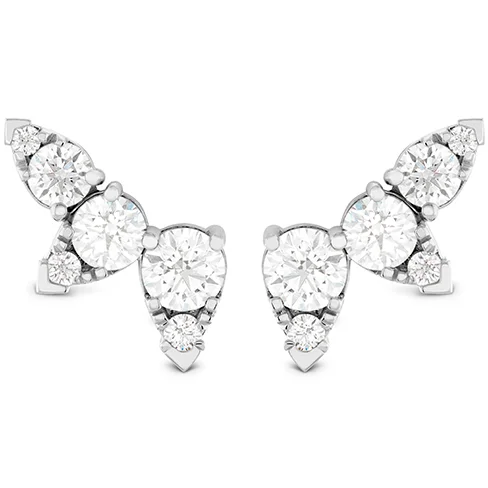 Fresh Cut Earrings-Hearts On Fire Aerial Diamond Ear Vine Diamond Earrings