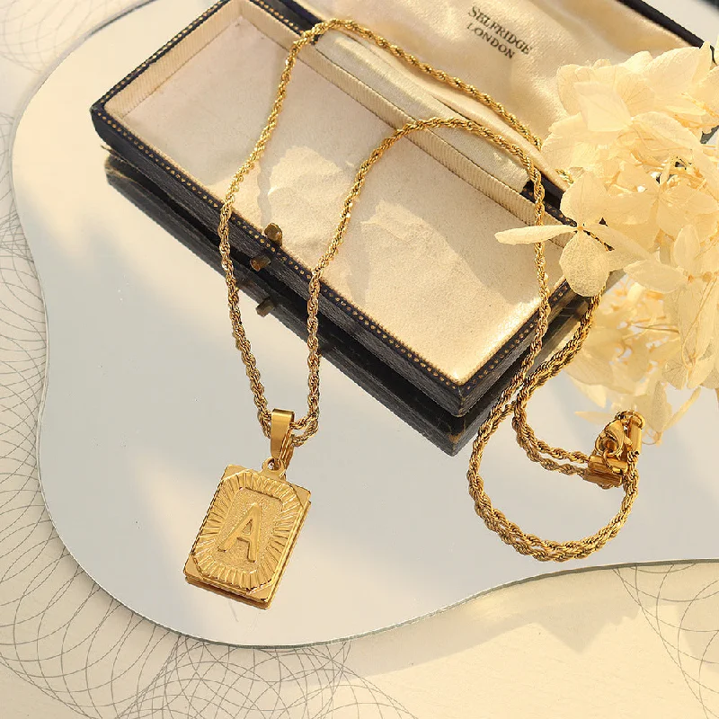 P154-A Letter Gold Necklace 50cm