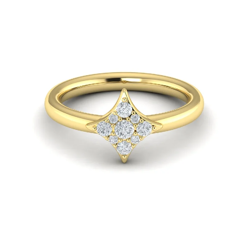 Best Timeless Rings-Diamond Burst Ring in 14K Yellow Gold