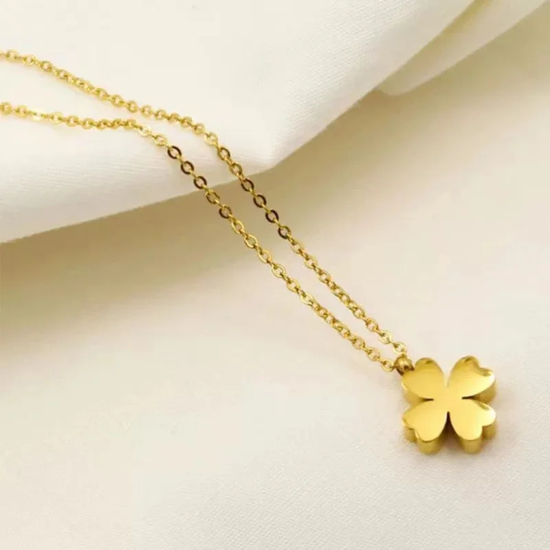 Golden Glossy Four-Leaf Clover