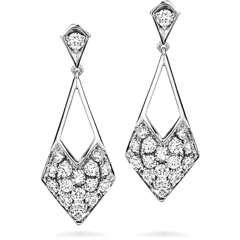 Low Glow Earrings-Hearts On Fire Silk Pave Diamond Shape Drop Earrings