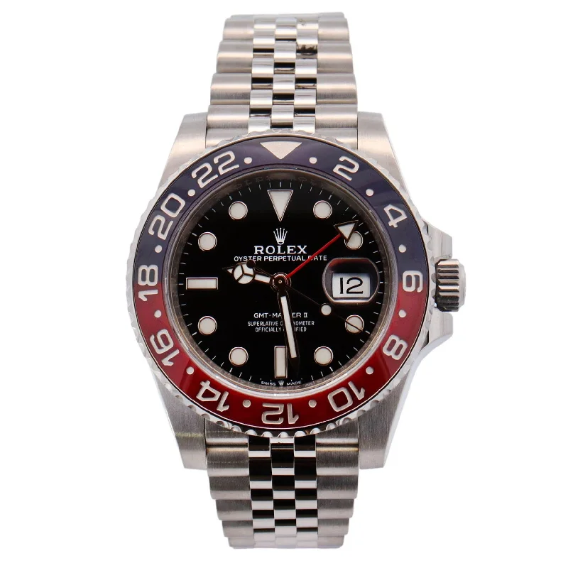 Slim Watches For Elegance-Rolex GMT-Master II 40mm Black Dial Watch Ref# 126710BLRO