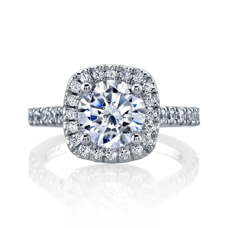 Rings For Calm Shine-Solitaire Ring Setting With Diamond Halo and Band