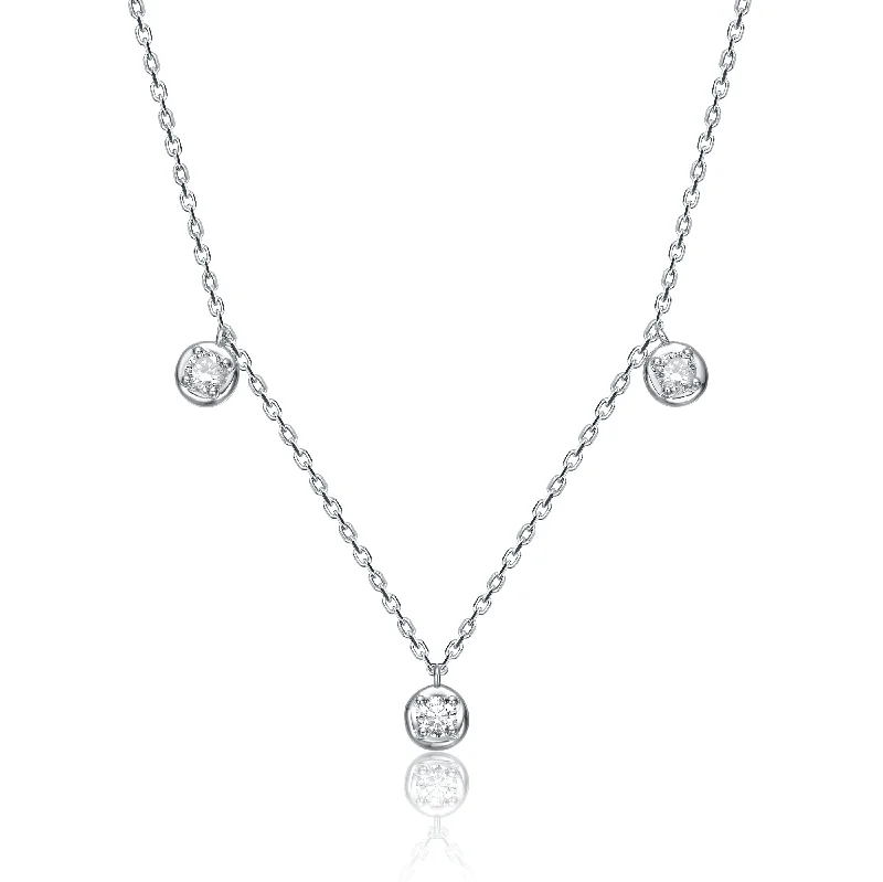 Earrings For Cloudy Days-Caroline Moissanite Raindrop Station Necklace