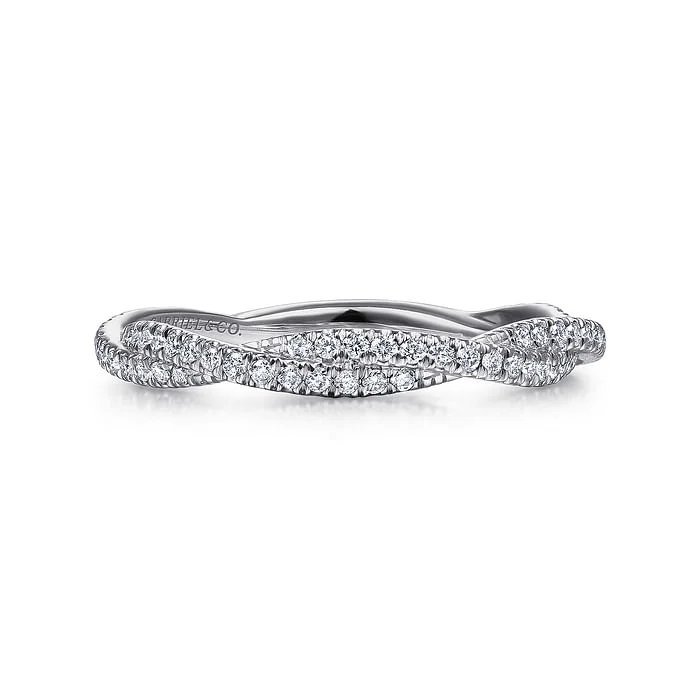 Best Vivid Rings-Diamond Braided Band in 14K White Gold