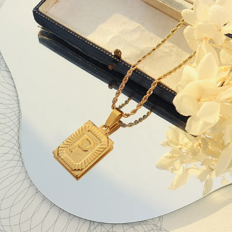 P154-P Letter Gold Necklace 50cm