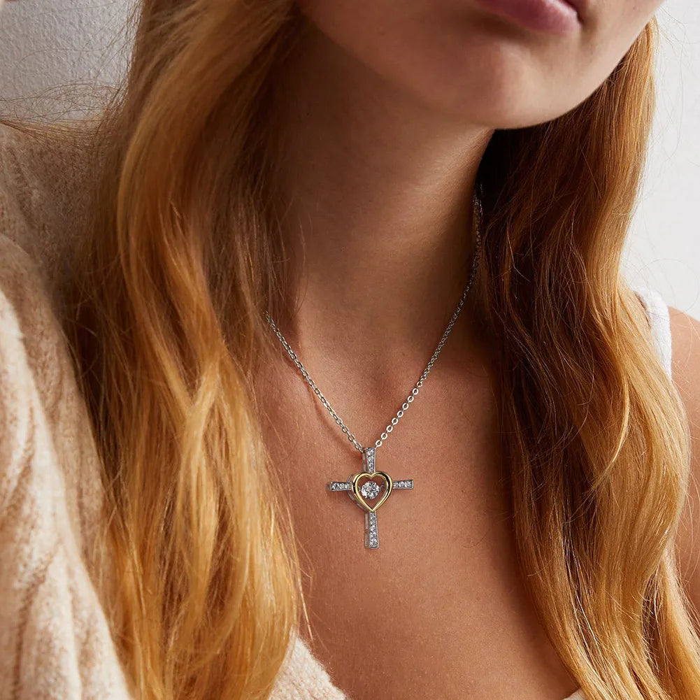 Necklaces For Self Glow-Sterling Silver 14K Gold Plated White Gold Plated Elegant Simple Style Streetwear Polishing Plating Inlay Geometric Cross Heart Shape Zircon Pendant Necklace