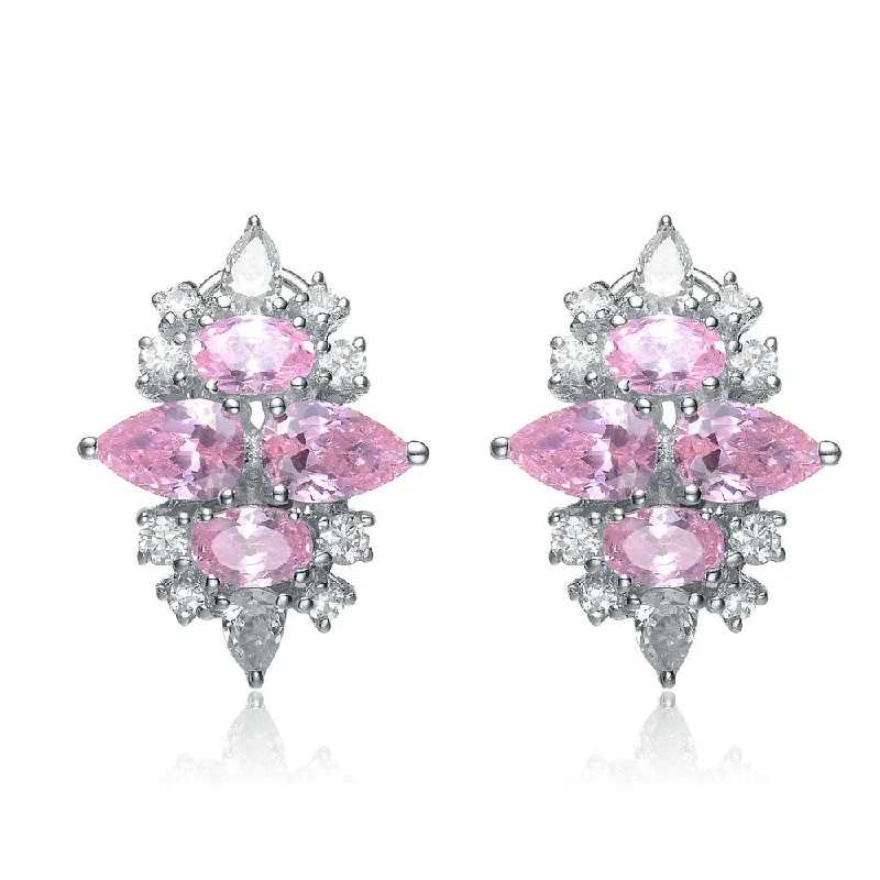 Earrings For New Piercings-Lierre Symmetrical Pink Amande Earrings