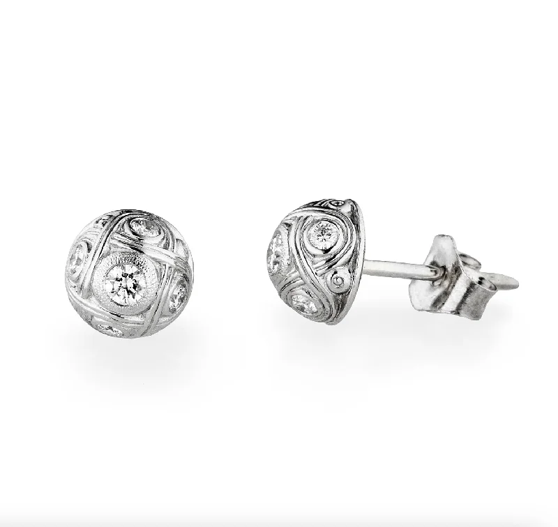 Earrings With Thick Hoops-Alex Sepkus Half Dome Stud Earrings - E-40P