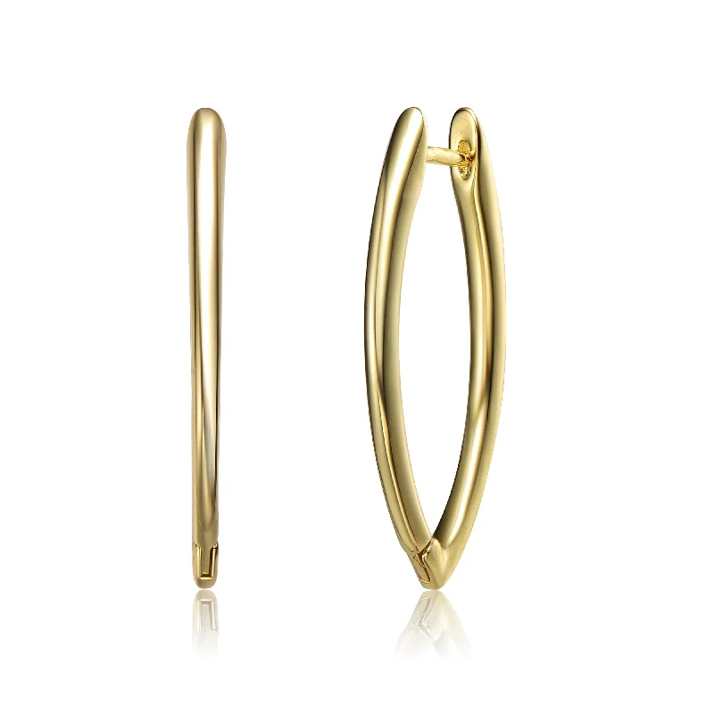 Earrings Mend Tips-Cléo V-Shaped Golden Hoop Earrings