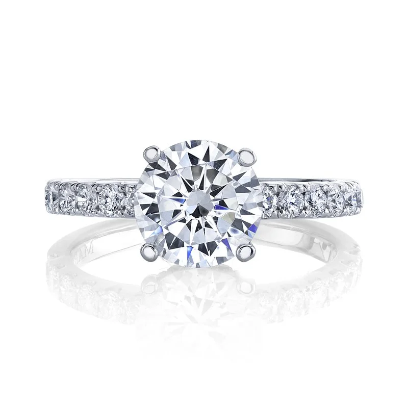 Rings For Light Shine-Solitaire Ring Setting With Diamond Band and Hidden Halo