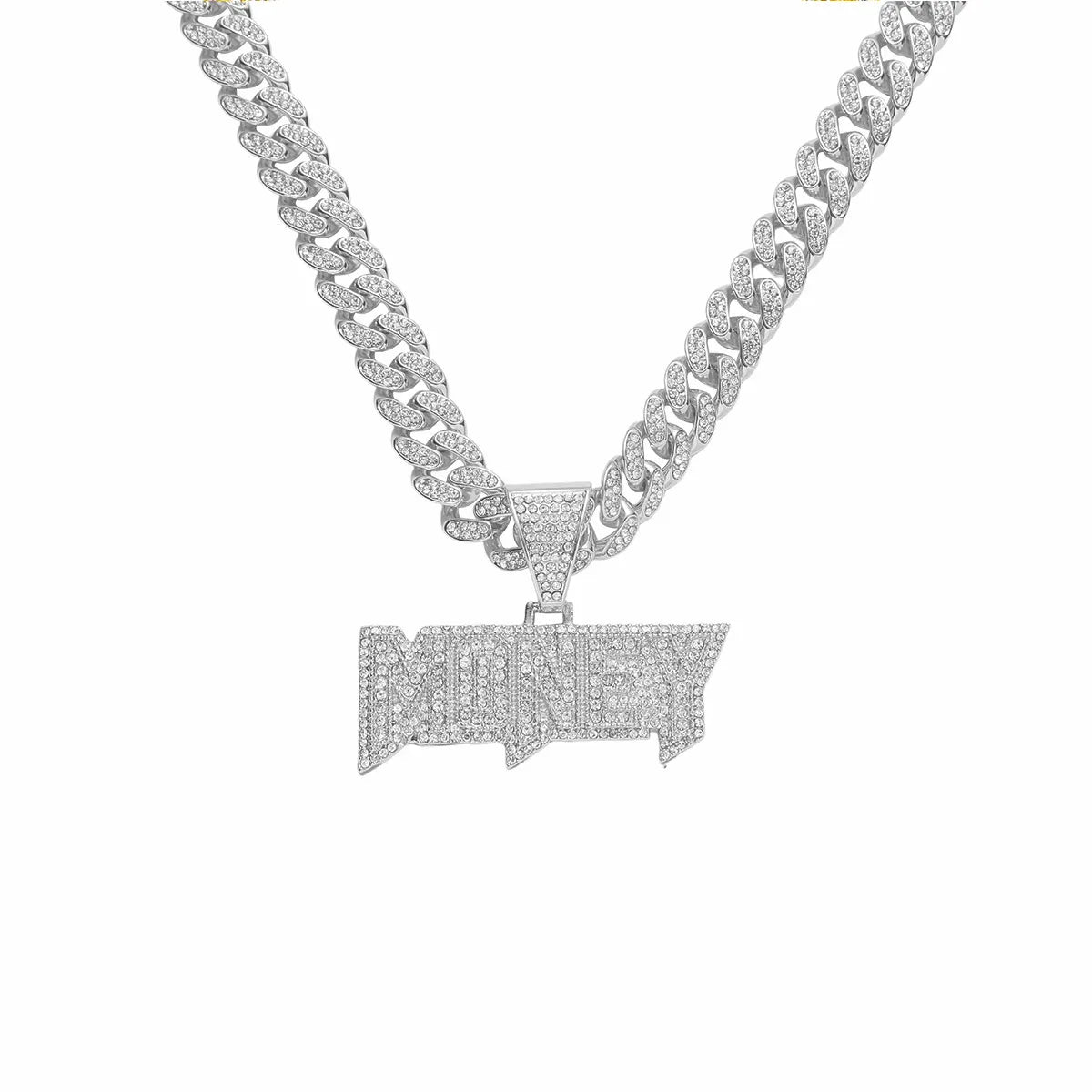 Silver (Letter)-with 5525 Models 50cm Cuban Link Chain