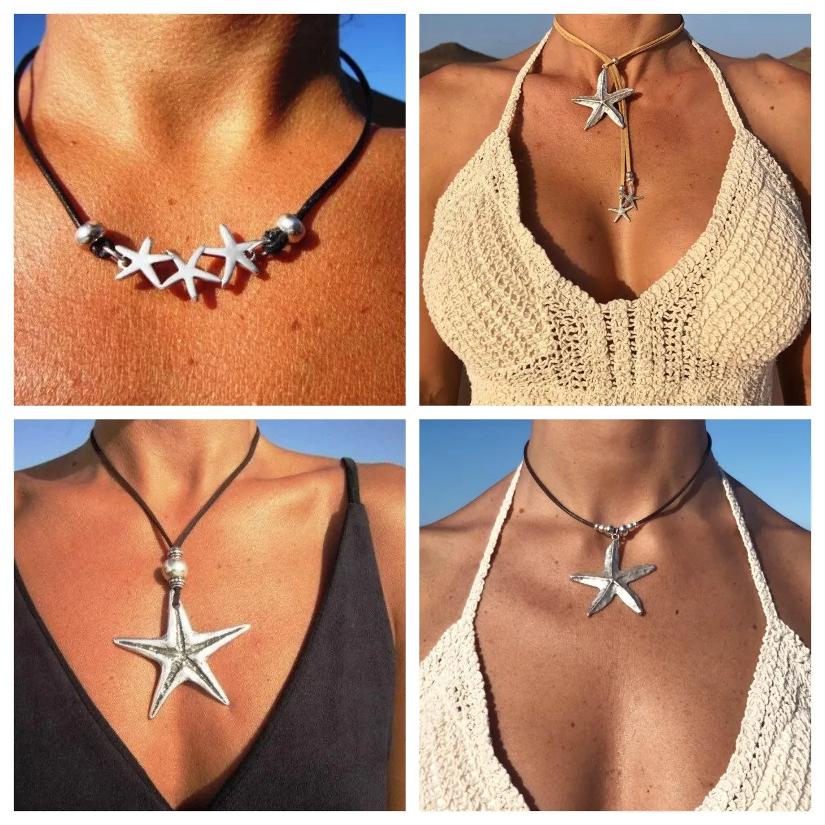 Necklaces For City Glow-Beach Starfish Alloy Rope Women's Necklace