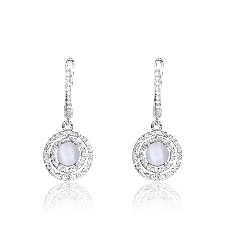 Earrings Sparkle Rating-Sterling Silver Cubic Zirconia Leverback Earrings