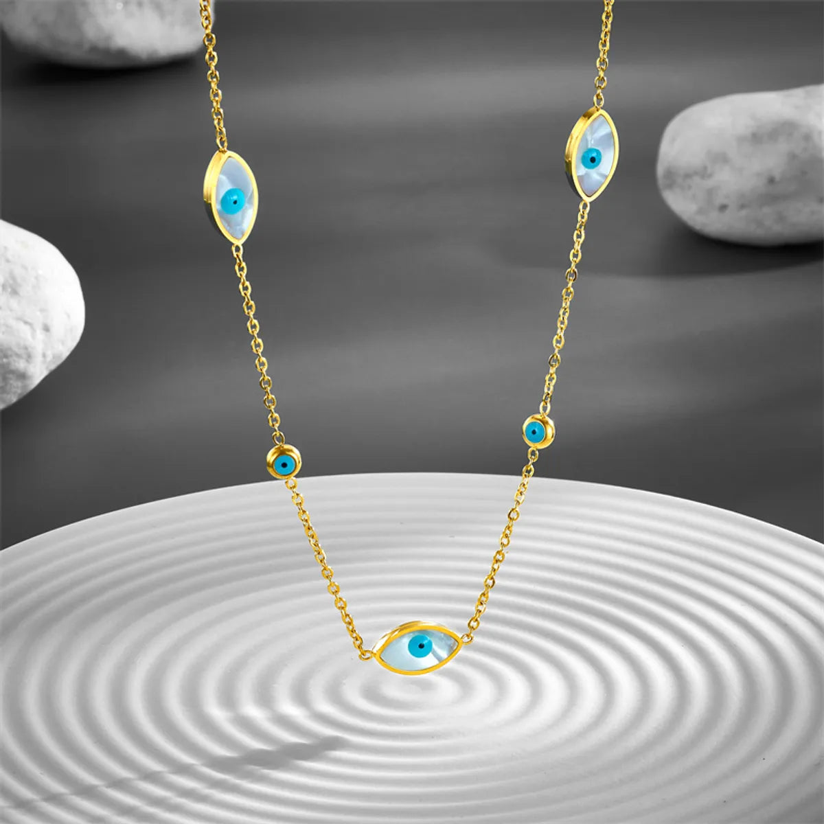 Necklaces For Dance Vibes-Elegant Eye Titanium Steel Plating 18k Gold Plated Necklace