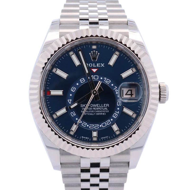 Watches Cost Reviews-Rolex Sky-Dweller 42mm Blue Dial Watch Ref# 336934