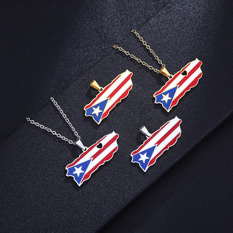 Necklaces For High Spark-Ethnic Style Modern Style Classic Style Map 201 Stainless Steel 304 Stainless Steel Enamel Plating 18K Gold Plated Unisex Pendant Necklace