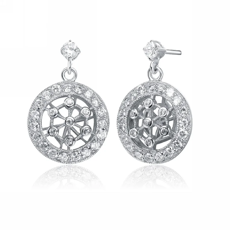 Earrings Mend Tips-Champéry Snowflake Round Drop Earrings