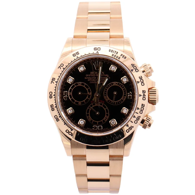 Raw Watches For Vibe-Rolex Daytona 40mm Black Dial Watch Ref# 116508