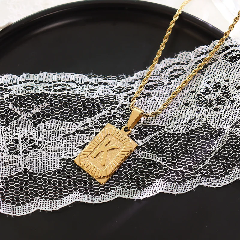 P154-K Letter Gold Necklace 50cm