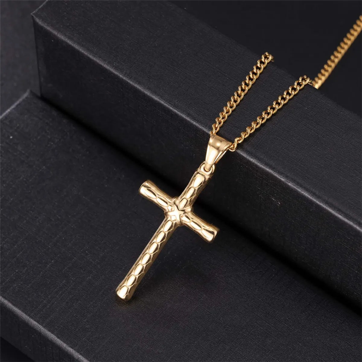 Best Beam Necklaces-Punk Streetwear Cross Stainless Steel Pendant Necklace