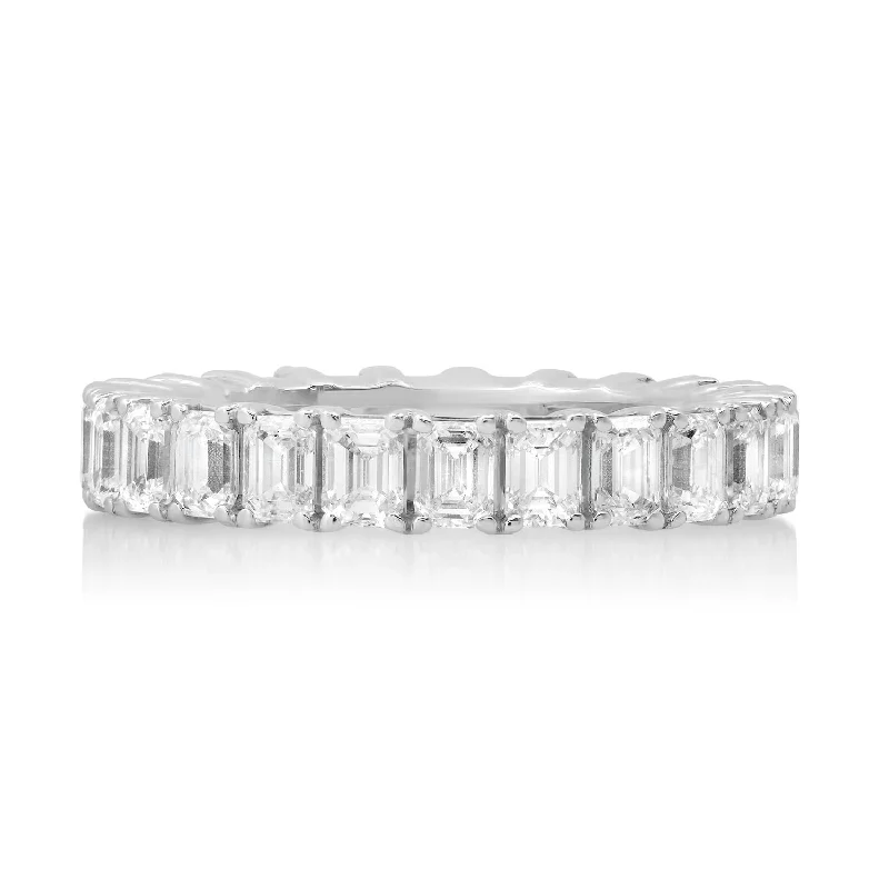 Rings For Handmade Gifts-The Pretty Diamond Emerald Cut Eternity Ring