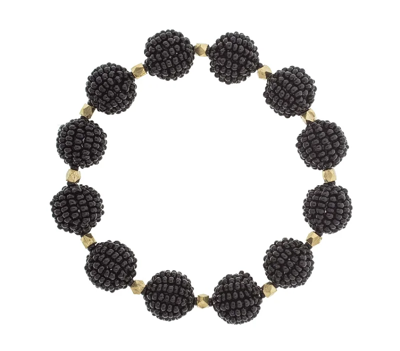 Bracelets For Silver Fans-<br>Luxe Globe <br> Brass Black