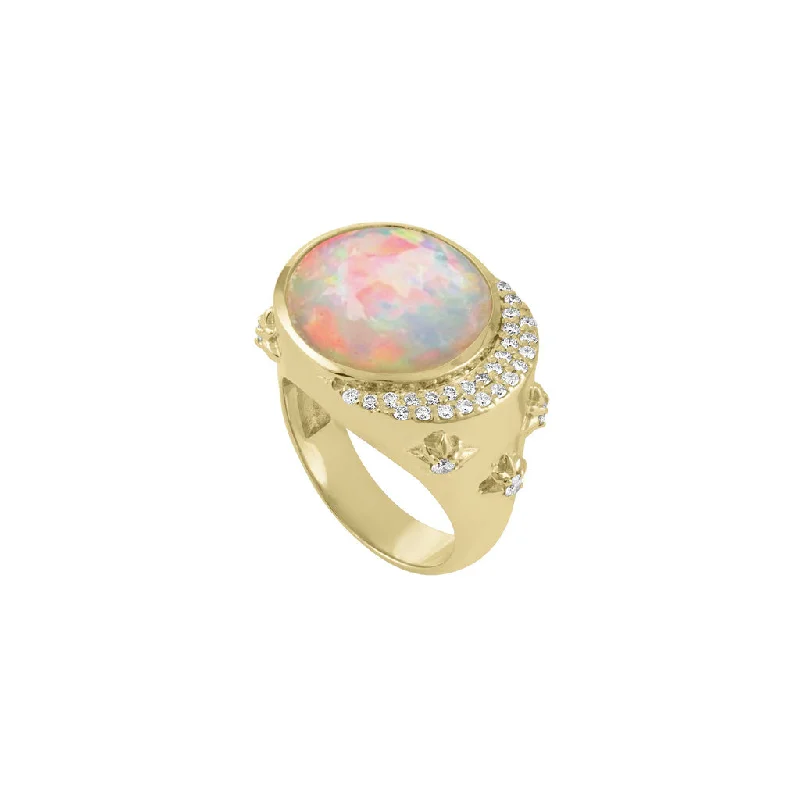 Rings For Chic Ladies-Opal Celeste Cocktail Ring