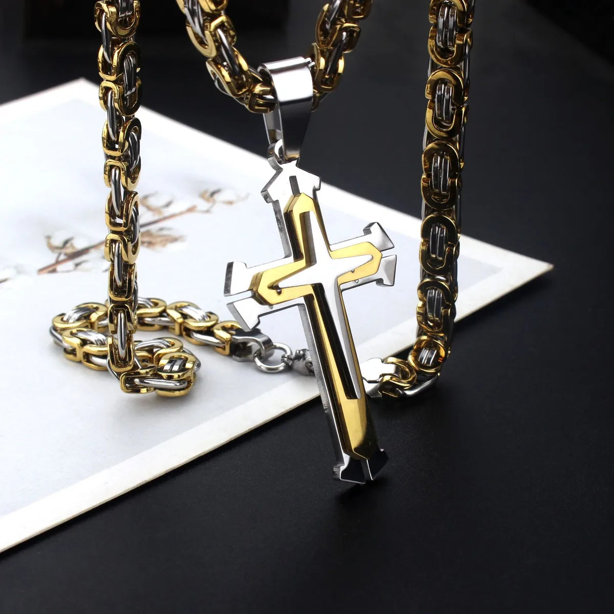 Necklaces Fade Resistance-Original Design Cross 304 Stainless Steel Plating Men'S