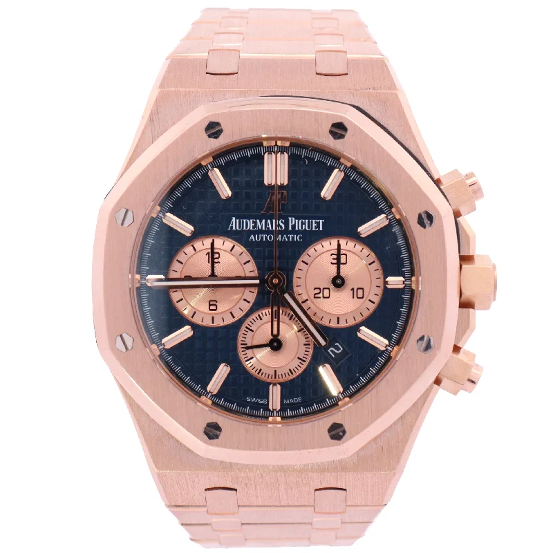 Watches For Mature Adults-Audemars Piguet Royal Oak 41mm Blue Dial Watch Ref# 26331OR.OO.1220OR.01