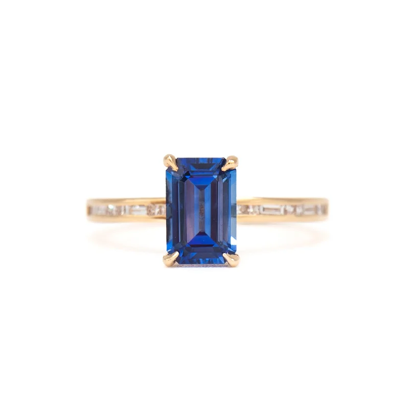 Rings Best Sellers-1.65 ct Emerald-cut Blue Sapphire Portico Ring