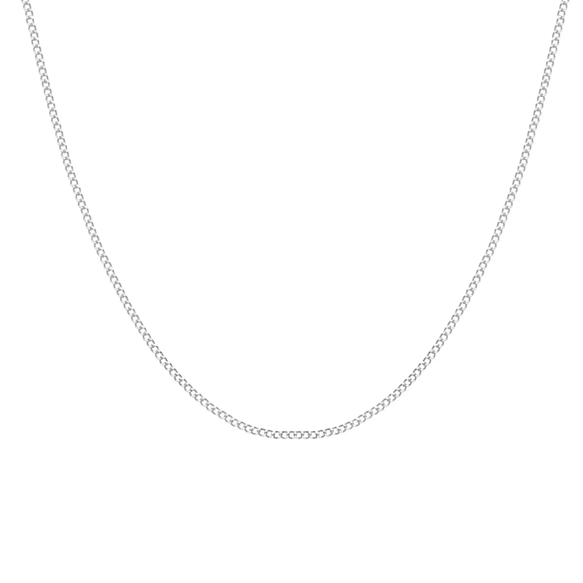 275 Curb Necklace White Gold Color 45cm