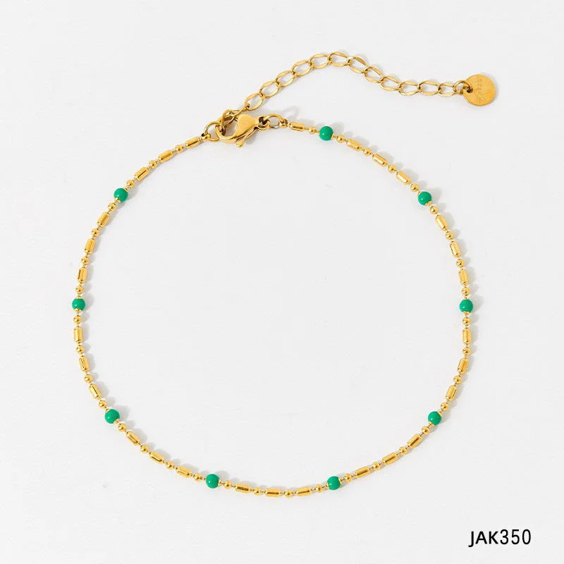 Jak350 Anklet Gold + Emerald Green