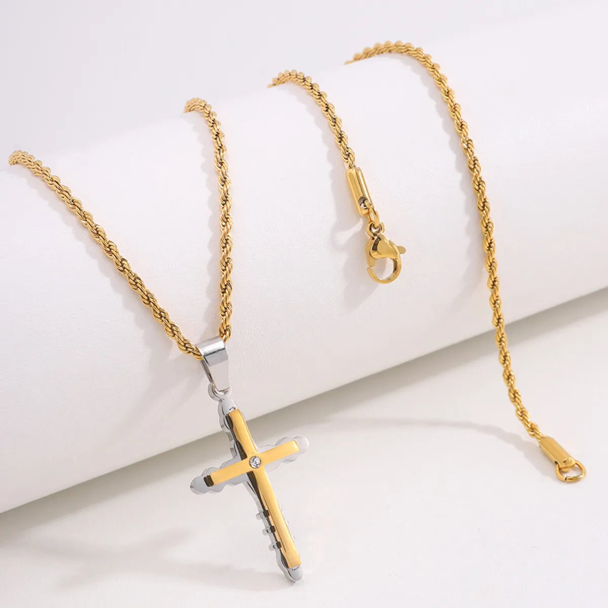 Diamond Irregular Cross Necklace