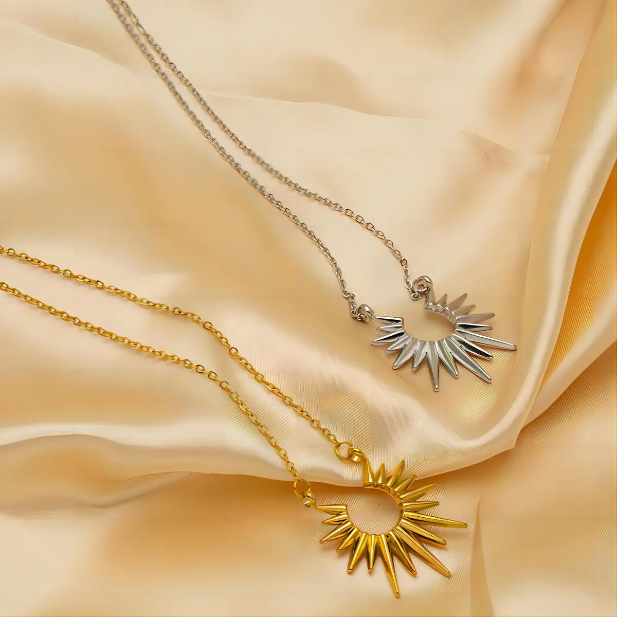 Necklaces Promo Offers-Wholesale Retro Sun Stainless Steel Plating 18k Gold Plated Pendant Necklace