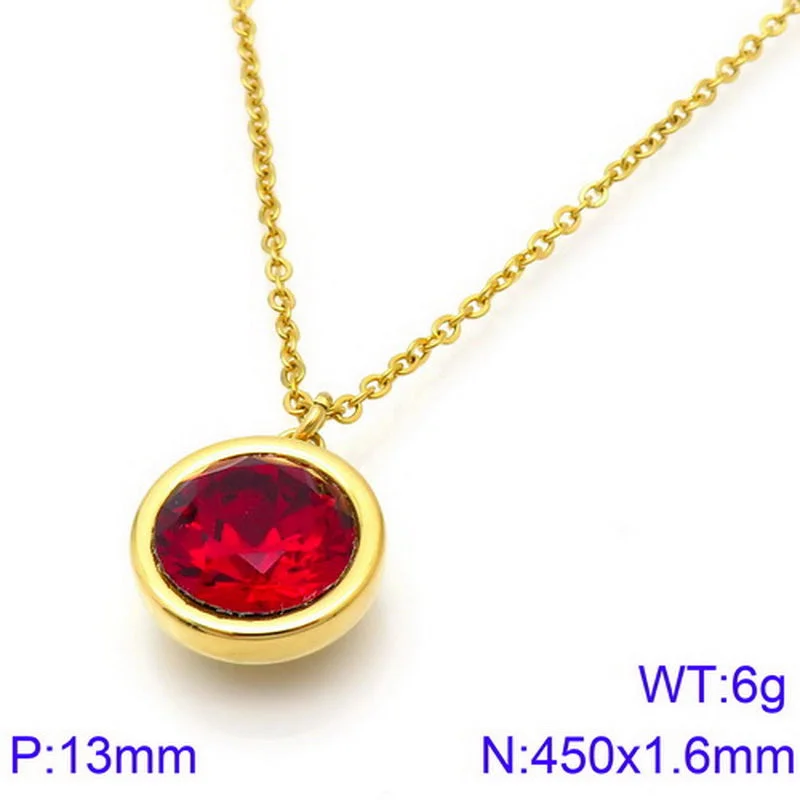 Gold Necklace Red Diamond