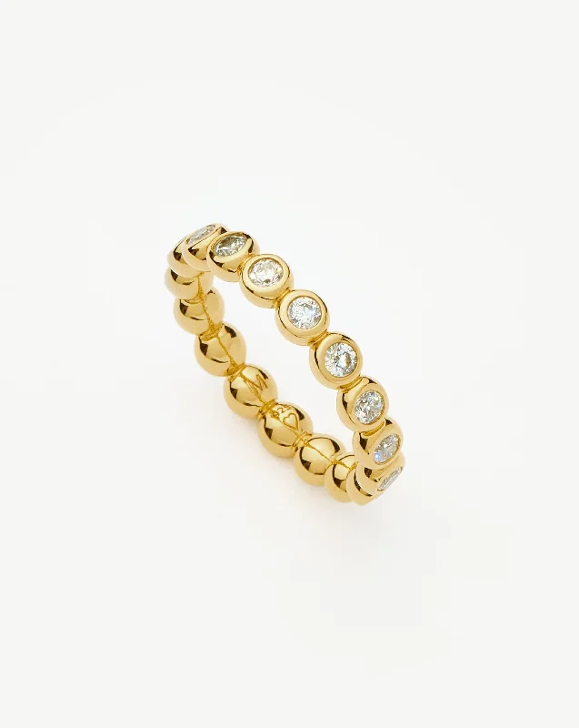 Extra Bold Rings-Tennis Eternity Stacking Ring | 18ct Gold Vermeil Cubic Zirconia