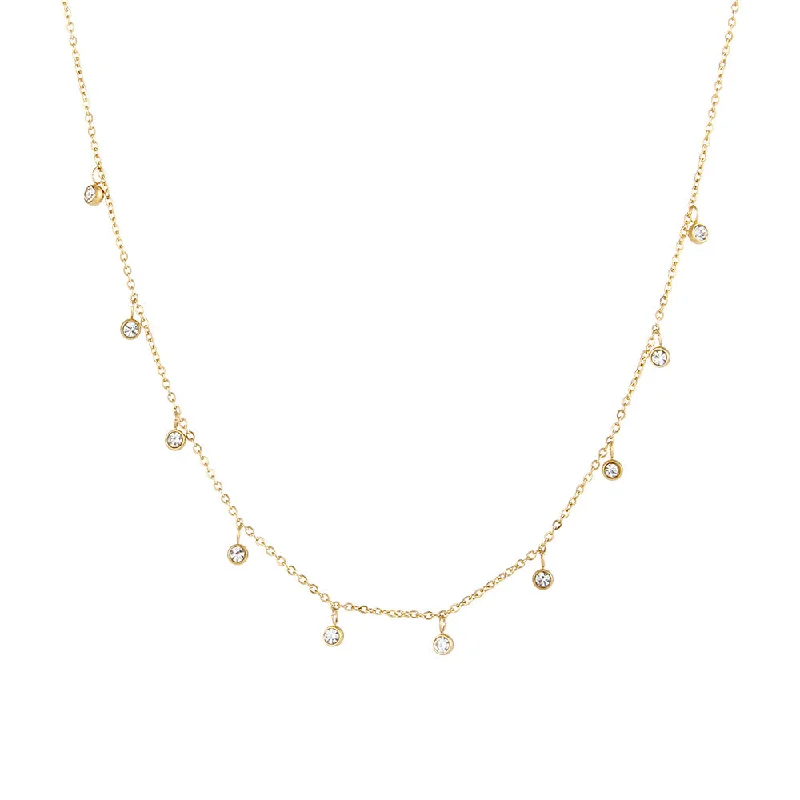 White Zircon Water Drops Necklace