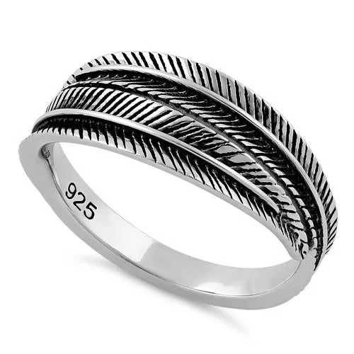 High Ease Rings-Sterling Silver Leaves Ring