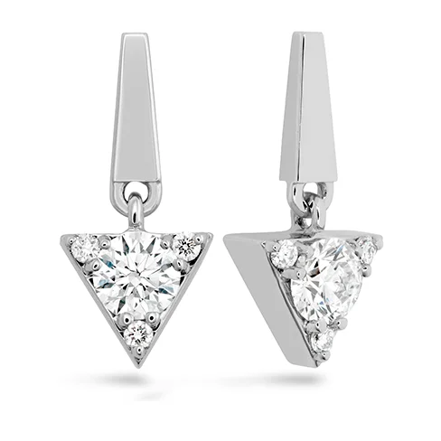 Earrings For Light Charm-Hearts On Fire Triplicity Triangle Diamond Drop Earrings