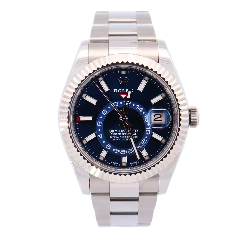 Watches With Fun Dials-Rolex Sky-Dweller 42mm Blue Dial Watch Ref# 326934