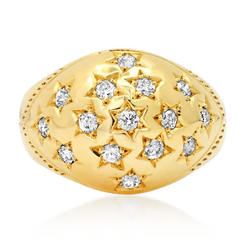 Rings Life Tips-Bombe Starburst Diamond Dome Ring