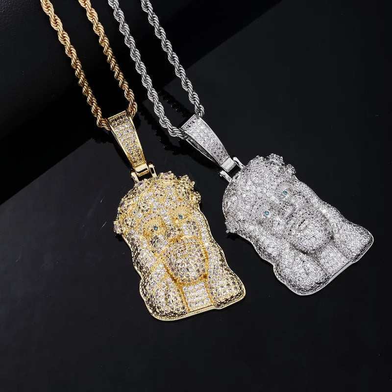 Necklaces Guarantee Details-Hip-Hop Solid Color Stainless Steel Copper Plating Chain Inlay Zircon Men'S Pendant Necklace