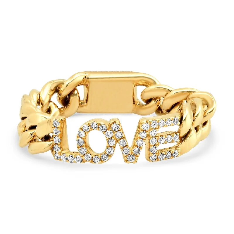 Best Thick Rings-Chunky Chain Love Ring