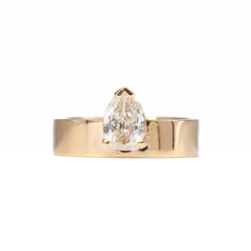 Rings Hot Picks-0.63 ct Antique Pear Diamond Monolith Ring